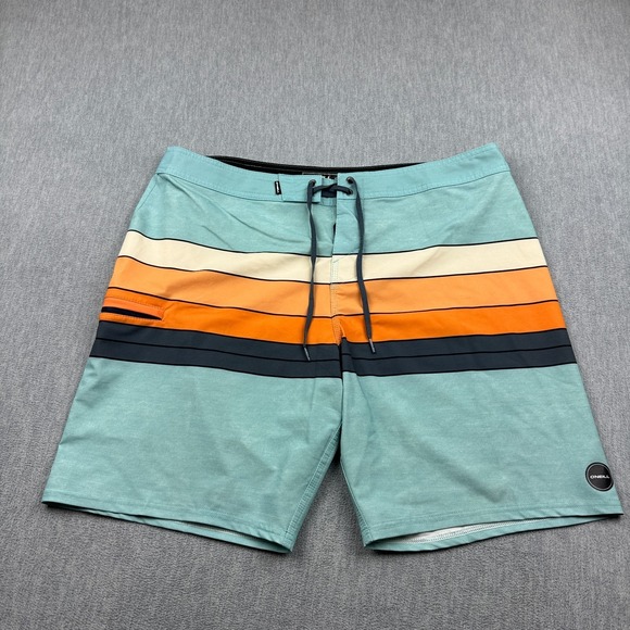 O'Neill Other - O'Neill Board Shorts Men 36 Blue Stripe Hyperfreak Heist Line Swim Beach Trunks